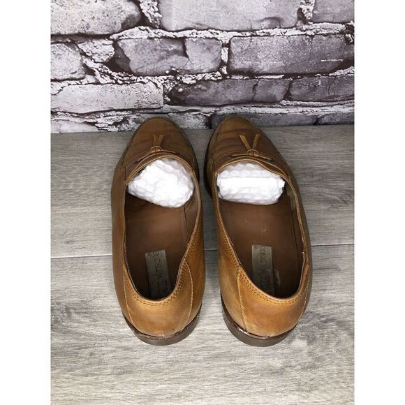Gianni Versace Brown Leather Slip On Tassel Bow Dress Loafers Shoes Men Sz 9B US - Picture 5 of 16